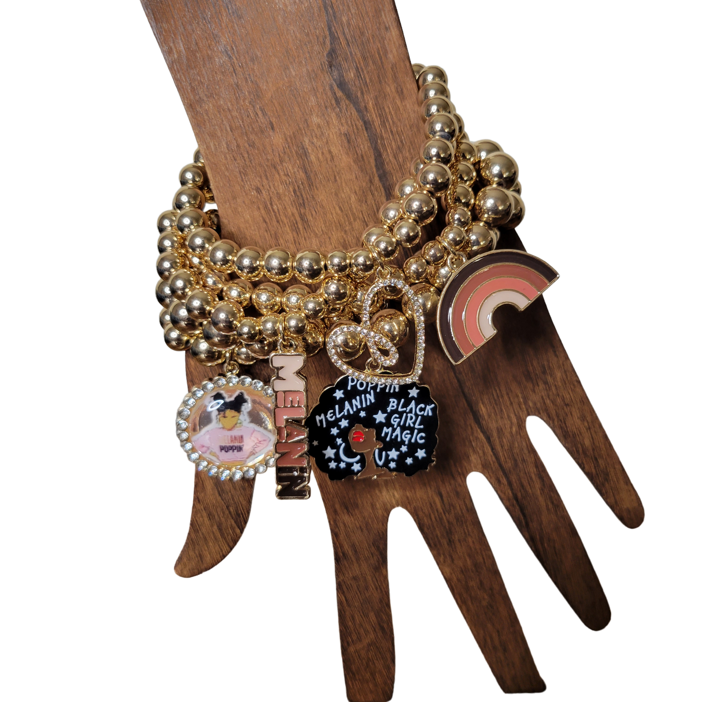 Melanin Poppin charm bracelet