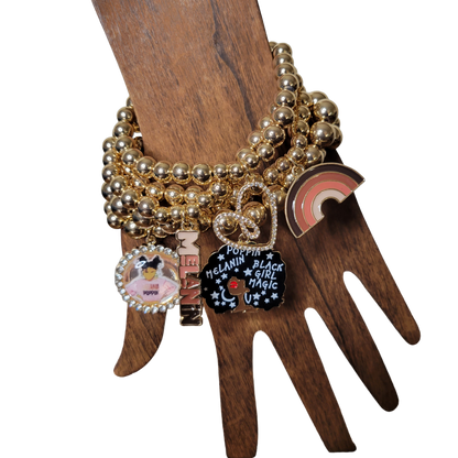 Melanin Poppin charm bracelet